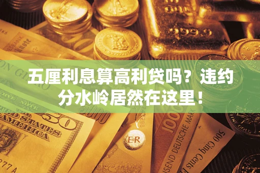武汉五厘利息算高利贷吗？违约分水岭居然在这里！