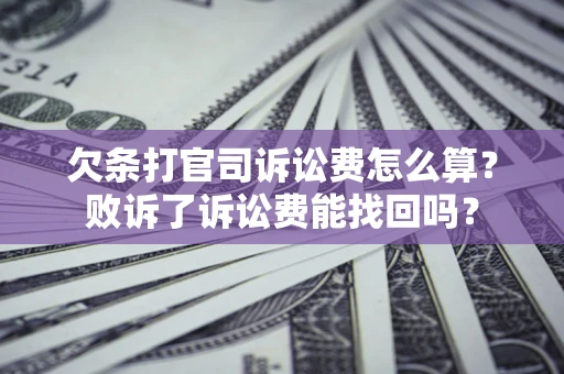 武汉欠条打官司诉讼费怎么算？败诉了诉讼费能找回吗？