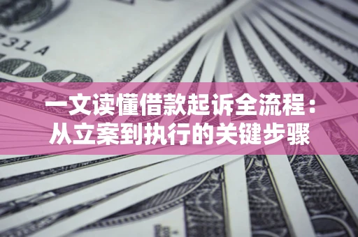武汉一文读懂借款起诉全流程：从立案到执行的关键步骤