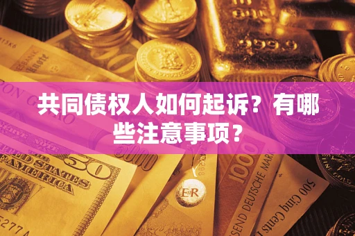 武汉共同债权人如何起诉？有哪些注意事项？